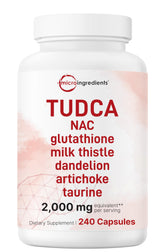 TUDCA 2000mg liver support bottle with 240 capsules