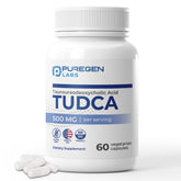 Bottle of Puregen Labs TUDCA 500mg - 60 vegetarian capsules