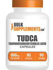 Bottle of TUDCA capsules 500mg, 90-count, BulkSupplements