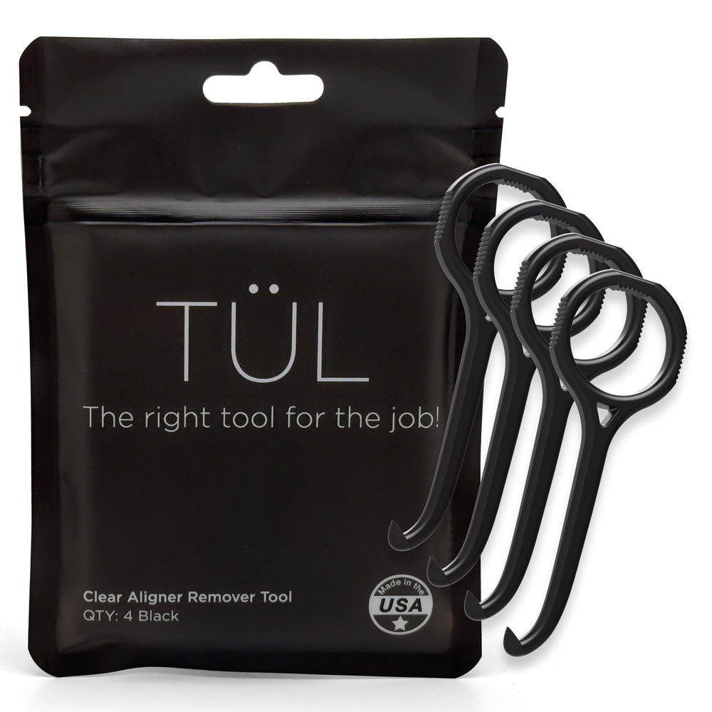 TÜL Invisalign remover tool USA made - Black 4 Pack - front view