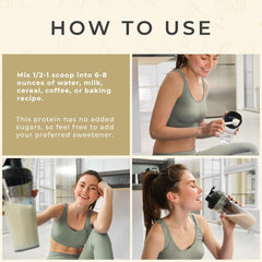 Scoop of TUPAXA hemp protein powder perfect for smoothies and shakes.