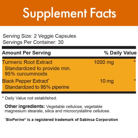Turmeric and black pepper extract capsules