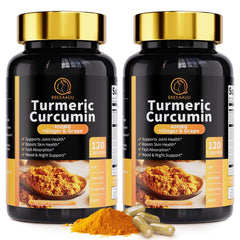 Front view of Turmeric Curcumin 11-in-1 supplement bottle