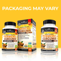 Turmeric Curcumin 1500mg capsules with BioPerine packaging