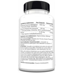 Quality tested turmeric supplement packaging