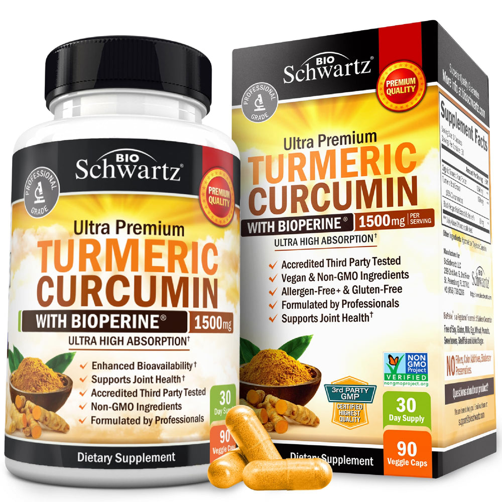 Turmeric Curcumin 1500mg with BioPerine capsules (90 count)