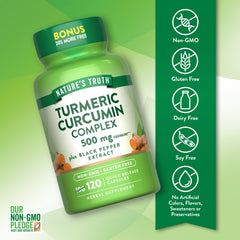Turmeric Curcumin 500mg with Black Pepper Extract label