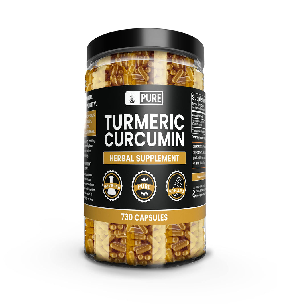 Bottle of Pure Original Ingredients Turmeric Curcumin 730 capsules