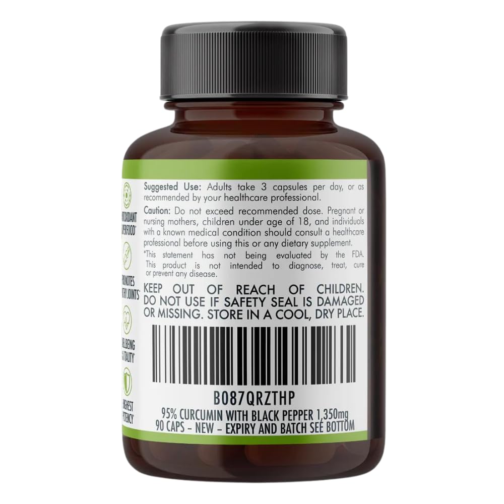 Close-up of turmeric curcumin 95% standardized extract