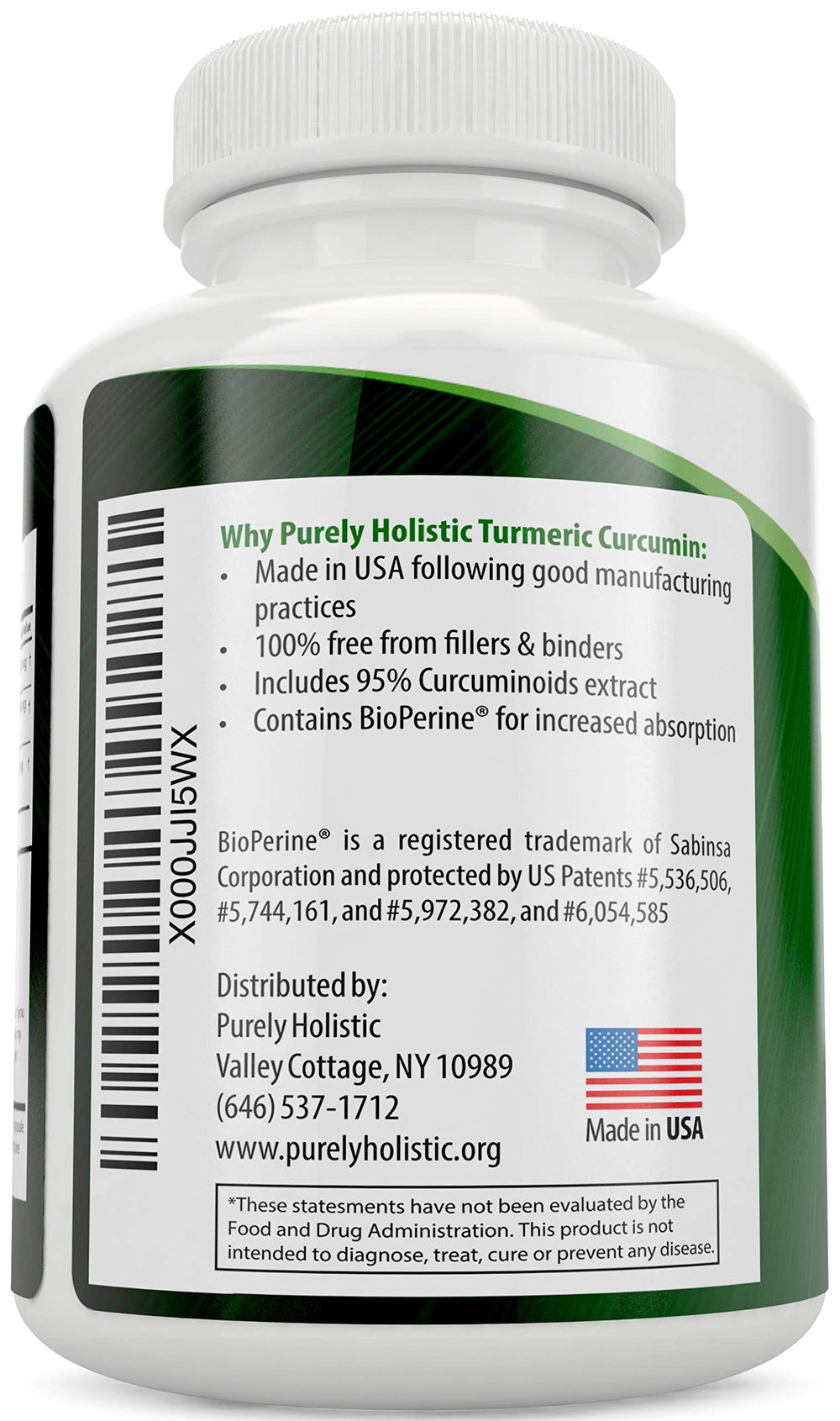 Turmeric Curcumin with BioPerine capsule on white background