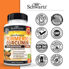 USA-made turmeric supplement bottle