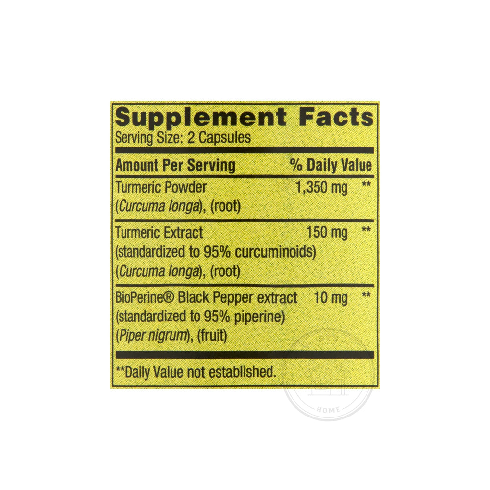 Turmeric curcumin capsules, 1,500 mg per serving