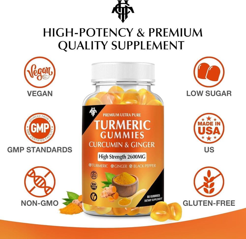 Adult daily serving of turmeric curcumin gummies