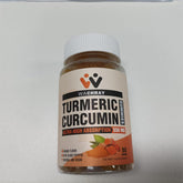 Turmeric Curcumin Gummies with Ginger & Black Pepper Extract – bottle and gummies