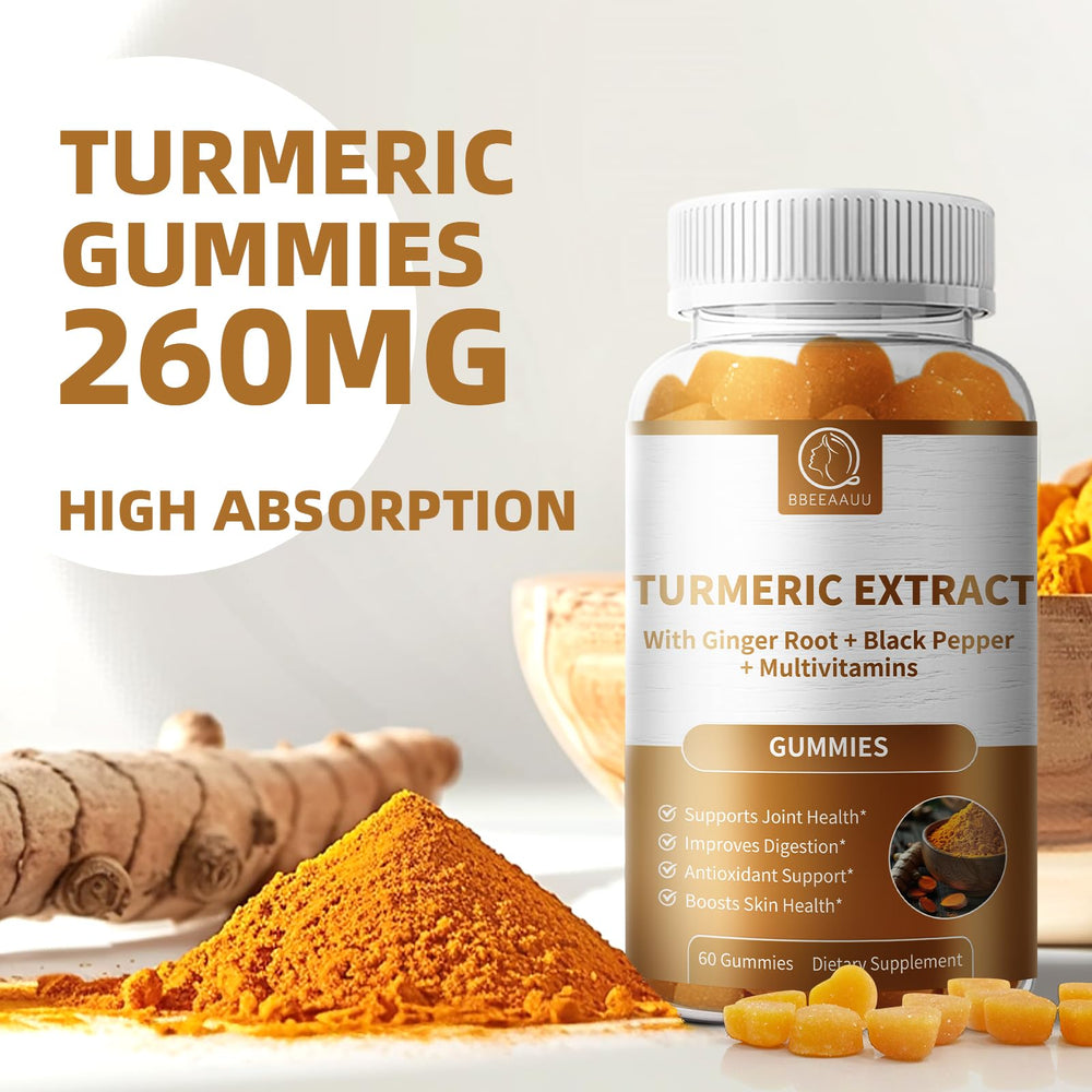 Back of turmeric curcumin gummies packaging showing joint support information