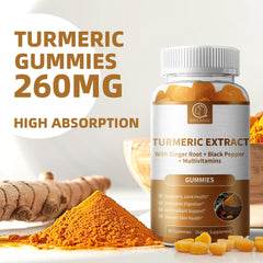Back of turmeric curcumin gummies packaging showing joint support information