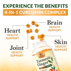 Product packaging featuring peach turmeric curcumin gummies