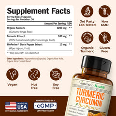 Joint support and digestive health turmeric curcumin capsules