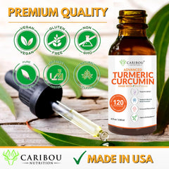 Liquid Turmeric Curcumin drops delivering 750 mg per serving
