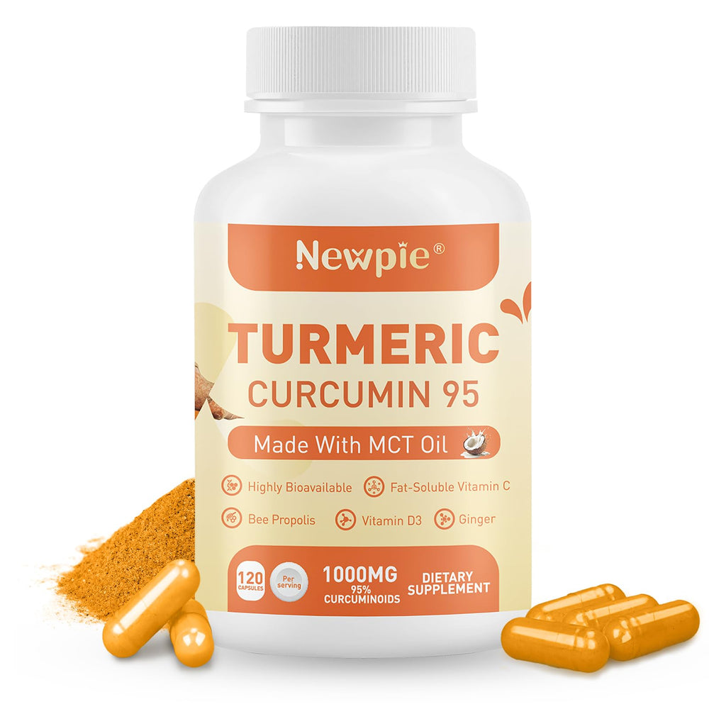 Turmeric Curcumin supplement bottle with MCT oil