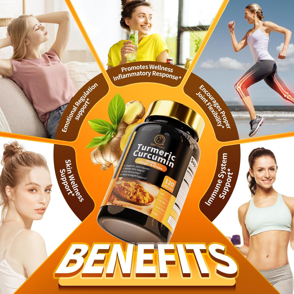 Two-pack display of Turmeric Curcumin supplement