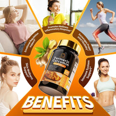 Two-pack display of Turmeric Curcumin supplement