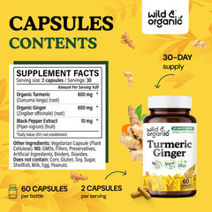 Close-up of turmeric-ginger-black pepper capsules