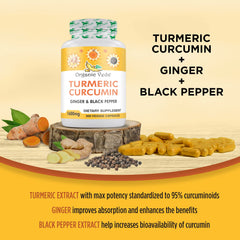 Turmeric root powder representing 940 mg per serving