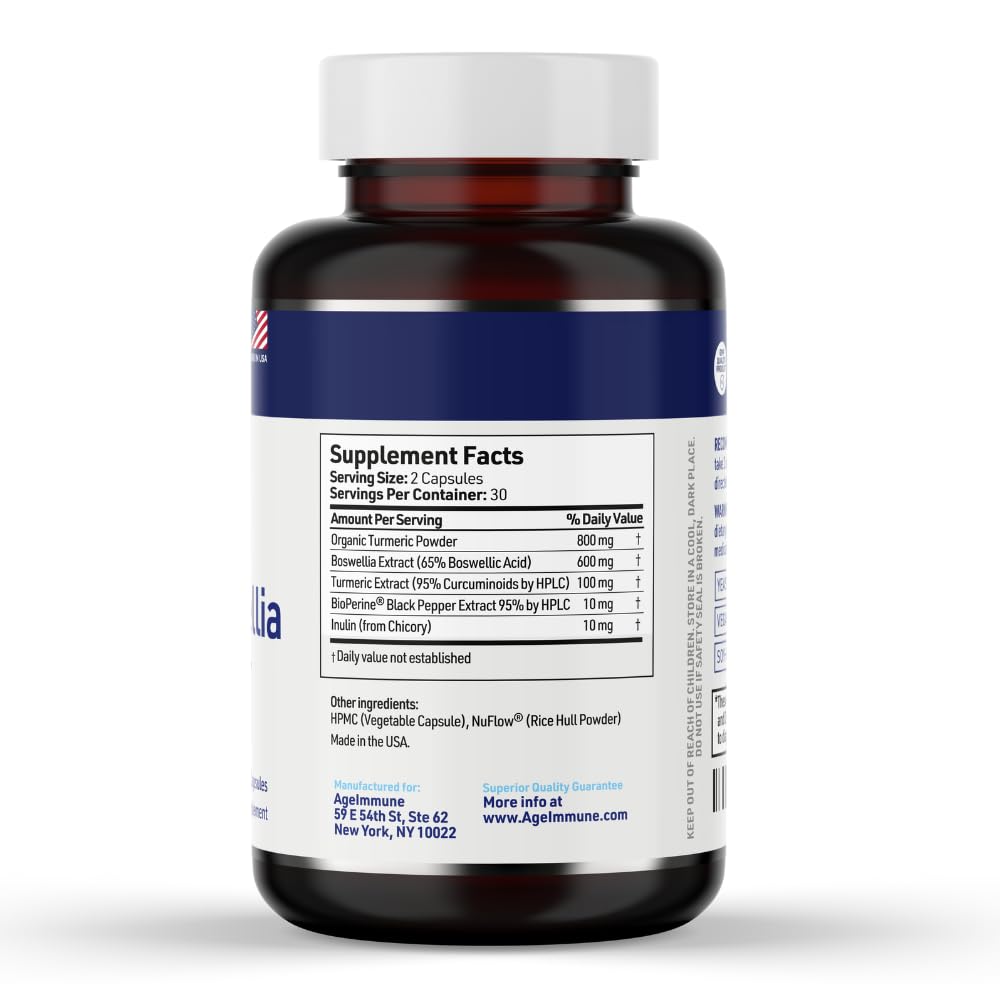 Label detail: 65% Boswellia Serrata Extract and Bioperine