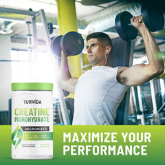 Close-up of Turvida Creatine Monohydrate 500g label