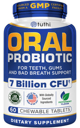 Tuthi Oral Probiotics lozenges package with peppermint flavor