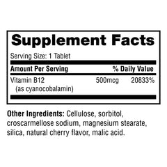 Twinlab B-12 Dots bottle label showing 500 mcg B12