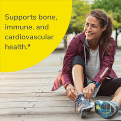 Graphic illustrating bone and heart health benefits