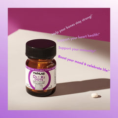 Label showing Vitamin D3 1000 IU and K2 Dots