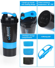 Twist-off lid of protein shaker with secure cap