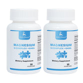 Front label view of Two Bottles Sixfold Magnesium Complex