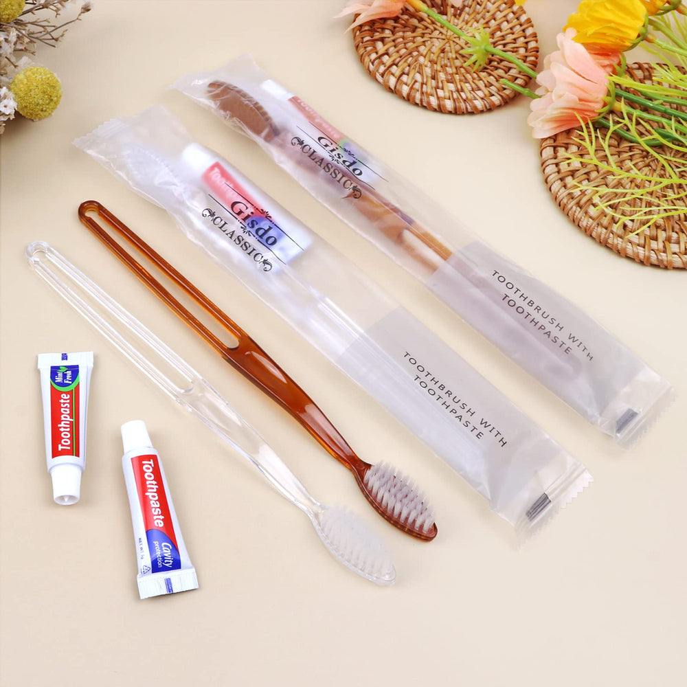 Medium-soft bristle toothbrushes in two colors