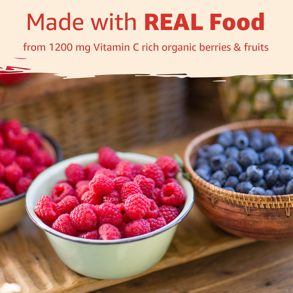 Two gummies equal four organic oranges concept