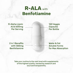 Two-in-one R-ALA and Benfotiamine capsules