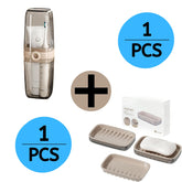 Two-in-one self-draining soap dish holder