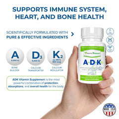 Two-month supply of 60 capsules for ADK vitamin supplement.