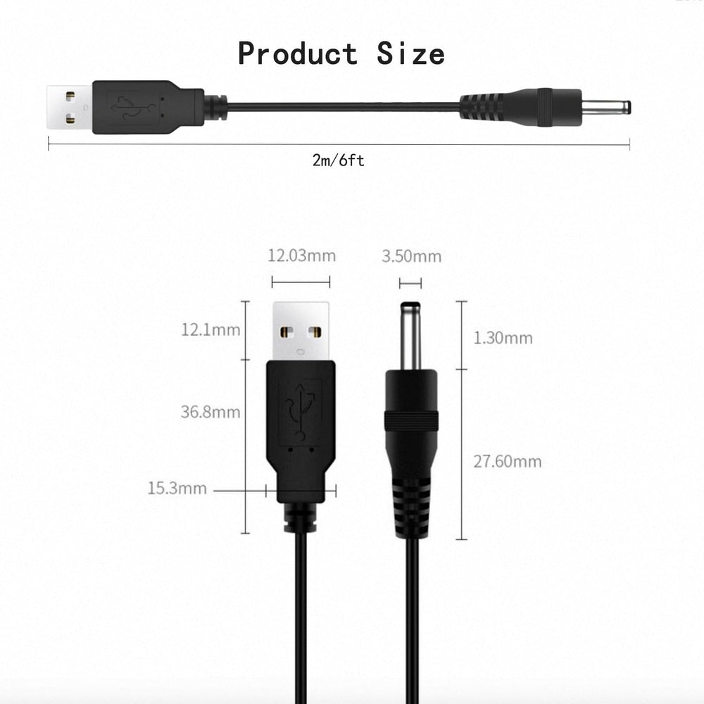 Two 6ft USB charger cables for home and travel