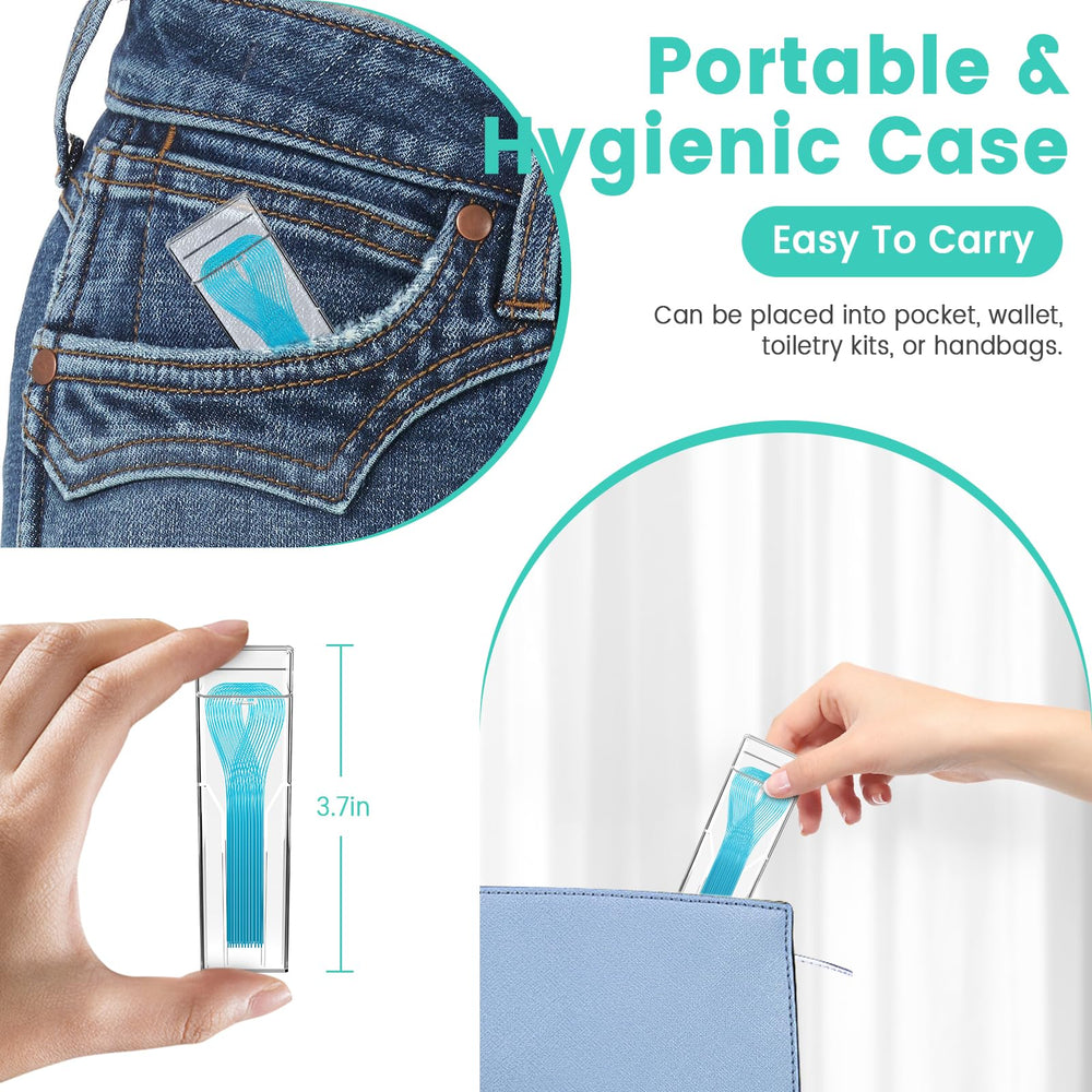Two portable floss boxes included with the set