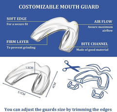Mouth guard available in two sizes for kids and adults