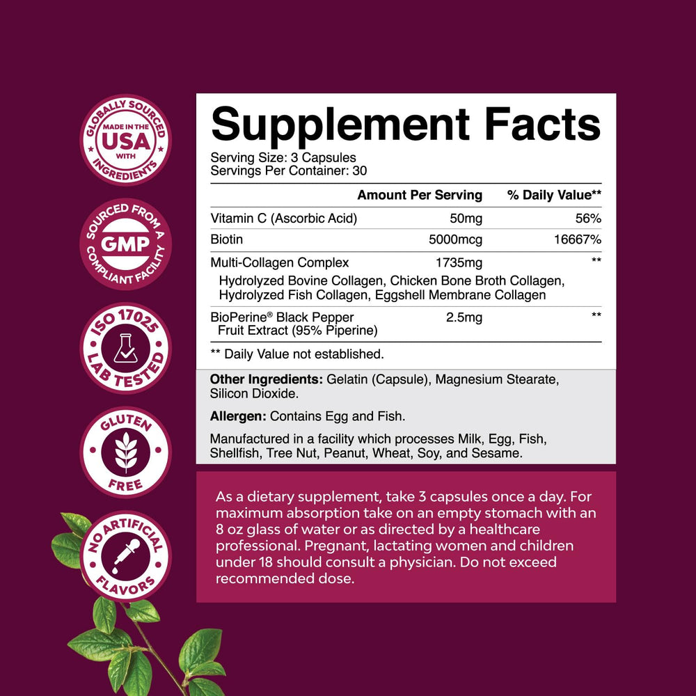 Type 1-5-2-3-5-X collagen peptides with biotin