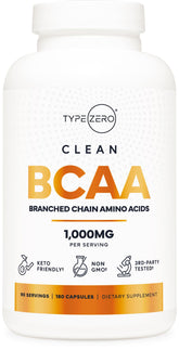 Front view of Type Zero BCAA 1000mg bottle