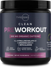 Type Zero Clean Pre Workout blackberry-lemonade bottle for steady energy
