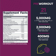Type Zero Clean Pre Workout ingredient-list graphic highlighting clean formula