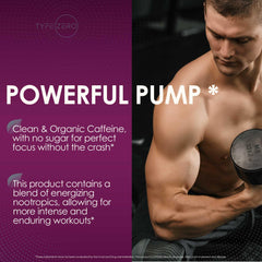 Type Zero Clean Pre Workout pump-visual showing enhanced vascular pumps