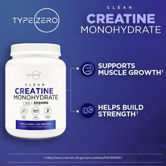 Keto friendly and gluten free claim for Type Zero Creatine Monohydrate